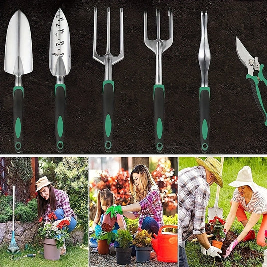Garden Tools with Apron and Gloves Set (11pcs)